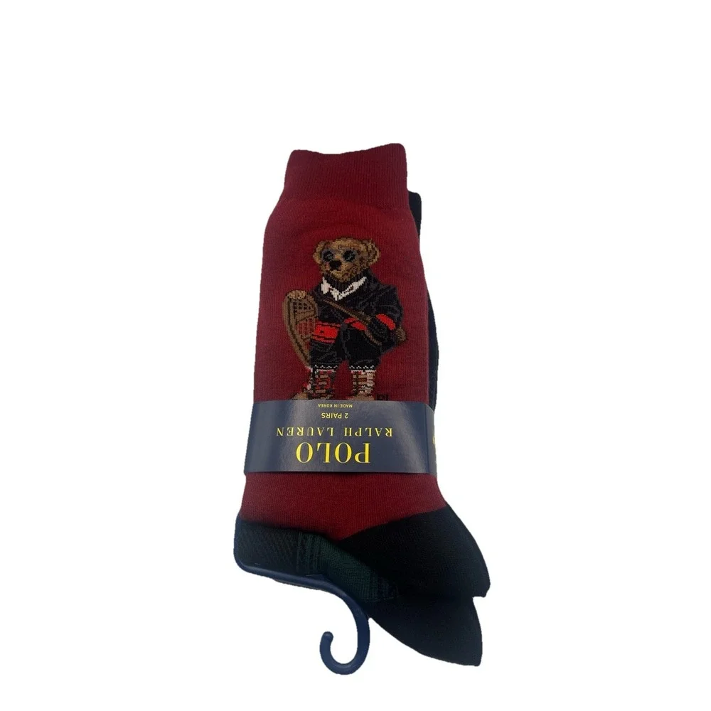 Men's Polo‎ Ralph Lauren 2 pack Pair socks 10-13 dress casual Polo Bear